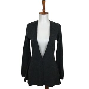 Nanette Lepore Cardigan Sweater Women’s XS Gray V-Neck Long Sleeve Knit Wool Mix